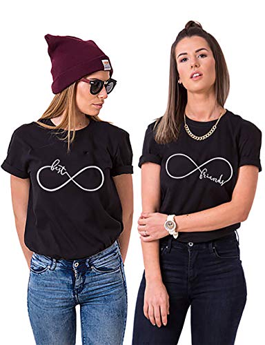 Best Friend T-shirt pour 2 BFF Sister T-shirt d'été pour femme - - S