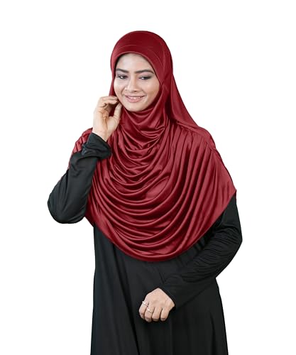Image of Mehar Hijab Stretchable Frilled Hijab Scarf for Muslim Women | Soft Polyester Stylish Hijab for Women & Teenagers Faeezah Hijab