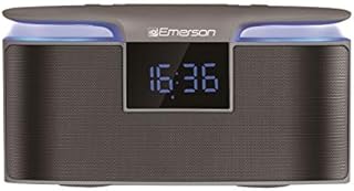 Emerson Portable Bluetooth Speaker, 12W Stereo, USB Charging, Hands Free Calling, Night Light, ER-BT200 Clock and FM Radio