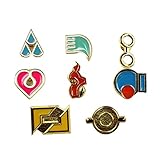 YUANstore Applicable to Pocket Monster Generation 1-6 Gym Badge Collection Box, Game Collection Set of 8PCS, Gift for Boy and Girls