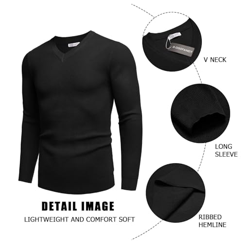 COOFANDY Men V Neck Dress Sweater Knit Long Sleeve Casual Slim Fit Pullover Sweater4