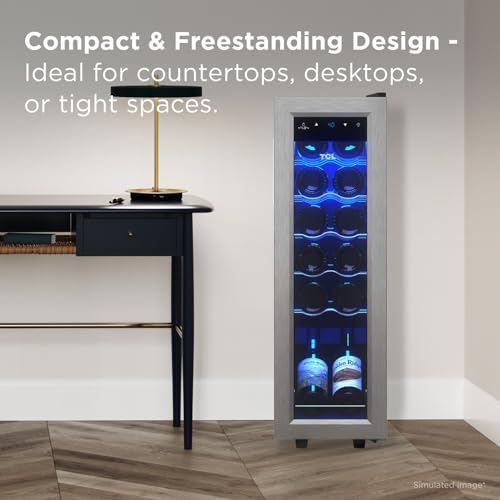 Image of TCL 12-Bottle Wine Cooler Mini Fridge with Glass Doors