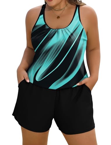 Arolina Swim Romper Swimsuits for Women Plus Size One Piece Modest Bathing Suit with Pockets Swimwear