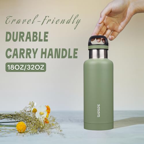 Image of BJPKPK Insulated Water Bottle 32OZ Stainless Steel Water Bottle with Handle Double Walls Vacuum Insulated BPA Free Flask,Forest Green