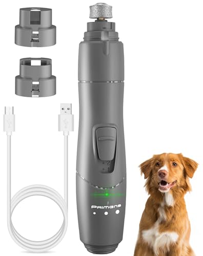 Dog Nail Grinder with LED Light, Rechargeable Dog Nail Grinder for Large Dogs, Medium & Small Dogs, Professional Pet Nail Grinder for Dogs Quiet Soft Puppy Grooming, Cat Nail Grinder, Dog Nail Trimmer