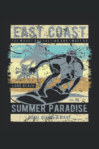 East Coast: Surfer Gift Notebook | Aloha Hawaii Lover Journal | Beach Surfing Gift Notebook