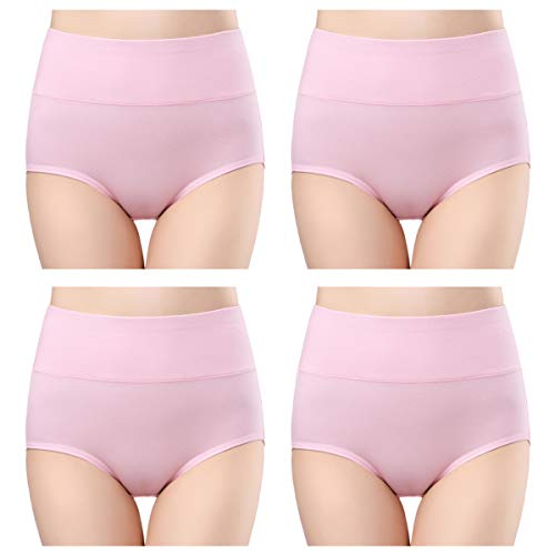 Image of wirarpa Women's Cotton Underwear High Waist Full Coverage Brief Panty Multipack