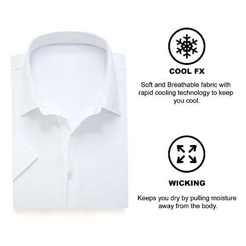 SAMERM Mens Dress Shirt Wrinkle Free Moisture Wicking 4-Way High Stretch Super Soft Casual Button Down Shirts4