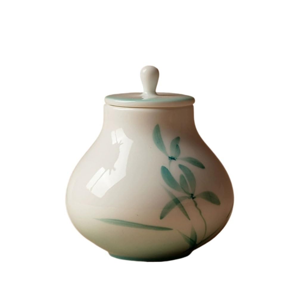 ENGENDER Tea Storage Jar Creative Jade Porcelain Mini Tea Canister Household Small Portable Sealed