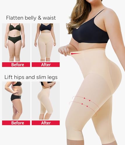 Image of Nebility Compression Leggings for Women Seamless Shapewear Butt Lifting Panties Waist Trainer Tummy Control Thigh Body Shaper