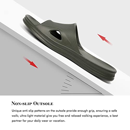 Image of FUNKYMONKEY Men's Shower Slides - Non Slip Quick Drying Sandals for Men - Lightweight Pool Beach Bathroom Slippers Indoor Outdoor