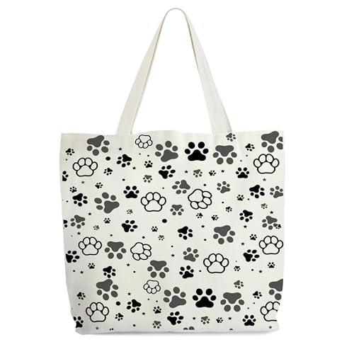 Bolso tote para mujer con diseño de huellas de perro miniatura 1
