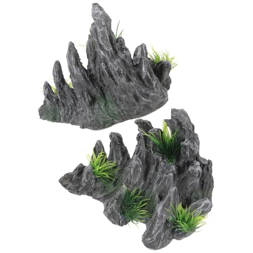 Montagne de simulation pour aquarium offrant un abri pour poissons - 11