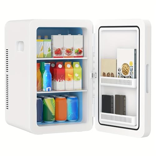 Image of advwin 22L Mini Fridge for Bedroom, 30 Cans Portable Cooler & Warmer Compact Refrigerators with AC /DC Power for Skin Care, Beverage, Cosmetics, Food, Drinks, Office Desk Dorm Room