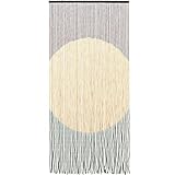 HYVAKUPPA 35.5' x 75' Handmade Bamboo Beaded Curtain for Doorways 65 Strands Boho Door Curtains Window Hanging Room Divider Partition for Home Decoration