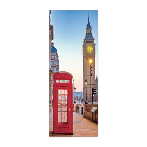 Pegatinas 3D para Puertas de Interior Impresiones de Londres Pegatinas Autoadhesivas de Arte de Pared para Dormitorio Casa Salón Dormitorio Oficina Baño Mejoras para El Hogar(W77 x H200 cm)