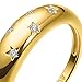 ink2055 Fashion Alloy Gold Color Ring Star Delicate Pentagram Ring for Holiday Daily and so on (Gold, 6)