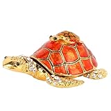 Polyvalent : le support de bague en forme de tortue en émail peint à la main peut être utilisé pour la décoration de la maison ou pour le rangement. Convient pour ranger des perles, pendentifs, perles, colliers et autres petits bijoux.