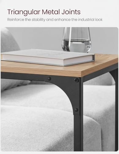 Image of JD FRESH Premium C-Shaped Laptop Table /Bedside Table for Laptop with Metal Frame & Wooden Top /Portable Study Table for Home /Multipurpose Desk for Study /Office /Snacks (Natural Beige)