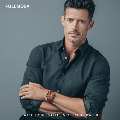 Image of Fullmosa Leather Band Compatible with Apple Watch Band 42mm 44mm 45mm 46mm 49mm, Genuine Leather Replacement Strap for iWatch Ultra3 /2 /1 SE3 /2 /1 Series 11 10 9 8 7 6 SE 5 4 3