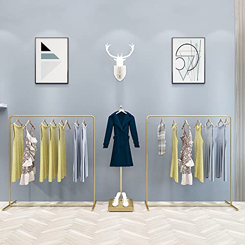 Présentoir à vêtements robuste en finition or pour dressing chic - 4