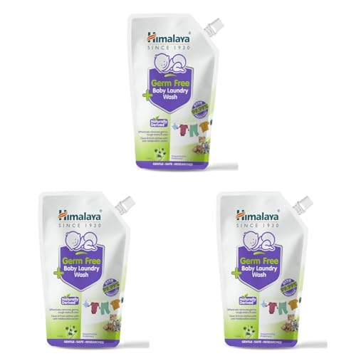 Image of Himalaya Germ Free Baby Laundry Detergent Liquid 1 L (Refill Pouch) | Plant Based Cleansers & Biodegradable Ingredients | Dermatologically Tested (Pack of 3)