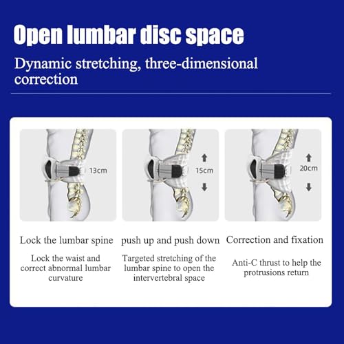 Cinturón de descompresión inflable para soporte de espalda baja, bomba de aire incluida, reduce el estrés de la columna lumbar, ideal para reducir el estrés