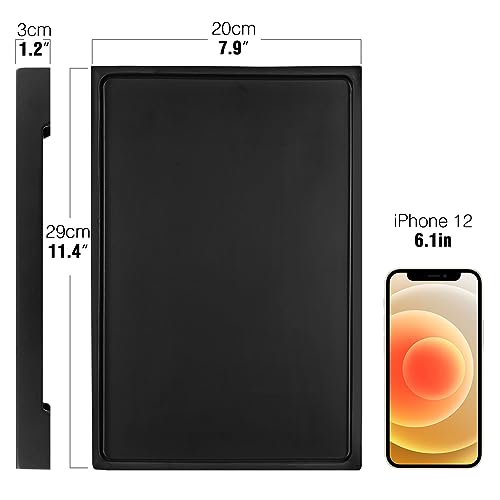 Image of Luxspire Vanity Tray, Bathroom Tray Toilet Tank Storage Tray, Resin Kitchen Sink Trays, Vanity Countertop Organizer for Candles Soap Towel Perfume Holder Dish Decorative Serving Trays -Large- Black