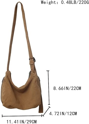 Vista 3 de Bolso bandolera de viaje vintage con cremallera de lona para mujer