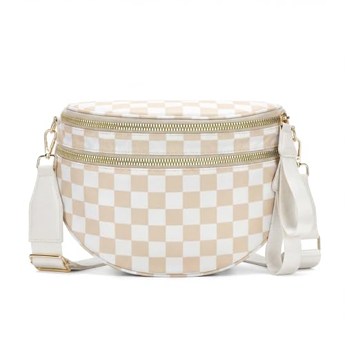 Image of Womens Crossbody Bag, Spacious Nylon Bum Bag Trendy Shoulder Purse with Adjustable Strap Zipped Travel Essentials
