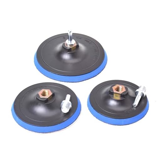 Aqbau® Schleifteller mit Klett Haftteller 115mm 125mm 150mm M14 mit adapter Schleifteller für Bohrmaschine und Winkelschleifern incl. Spanndorn Polierpad Adapter