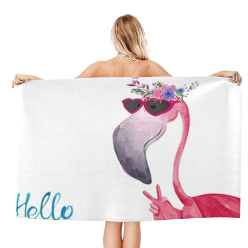 Serviette de bain drap microfibre Hello Glasses ultra douce imprimée - 3