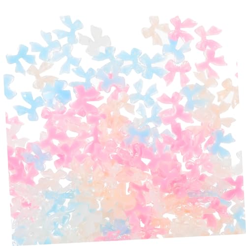 NOLITOY Unique Bow Jewelry Nail Charms 200pcs Nail Charms for Women Creative Bow Shape DIY Manicure Decorations