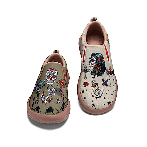 Slip On Loafers for Mens Travel Shoes Walking Comfort Wolf Totem Sole Fashion Sneaker Retro Painted