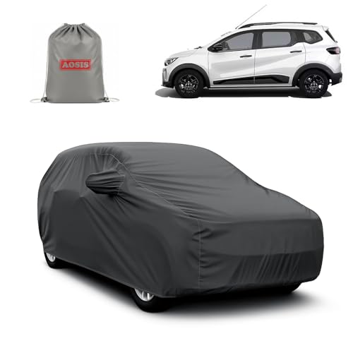Image of AOSIS 'Waterproof' Car Cover Compatible with Renault Triber Authentic /Evolution /Techno /Emotion 300 GSM Uly Coated Thick Fabric 4X4, Adjustable Belt Buckle, Elastic Grip