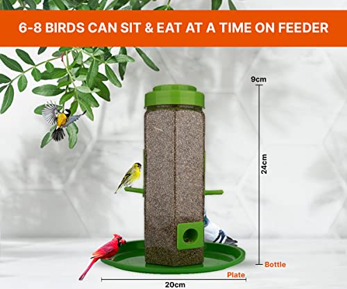 Image of Boltz Bird Feeder, 4 Feed Nozzle, Outdoor Hanging Bird Seed Feeder, Capacity Upto 1 Kg, Bird Feeder for Balcony, Ideal for All Kind and Stages Birds-(Green, Single Pack)