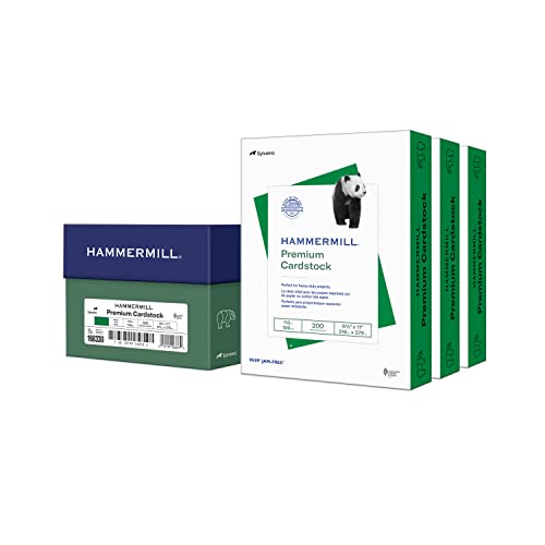 Hammermill Green Cardstock, 110 lb, 8.5 x 11 Colored Cardstock, 3 Pack (600 Sheets) - Thick Card Stock, Made in the USA, 168330C