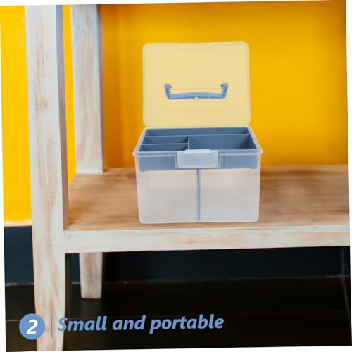 Caja organizadora de monedas de plástico azul miniatura 4