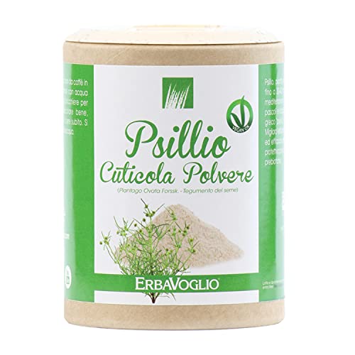 Erbavoglio Polvere di cuticola di Psillio - 200 g - Alimento convenzionale - Fibra naturale ad alta capacità di assorbimento, perfetta per migliorare la digestione e la regolarità intestinale.