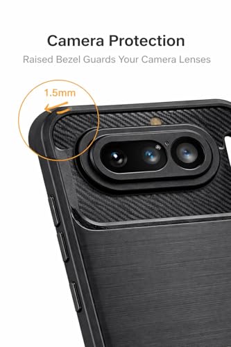 Image of Ultimate Black Armor Back Cover Case for Nothing Phone 4a 5G; Sleek, Stylish, and Unbeatable Protection | Carbon Fiber Rugged Armour (Black).