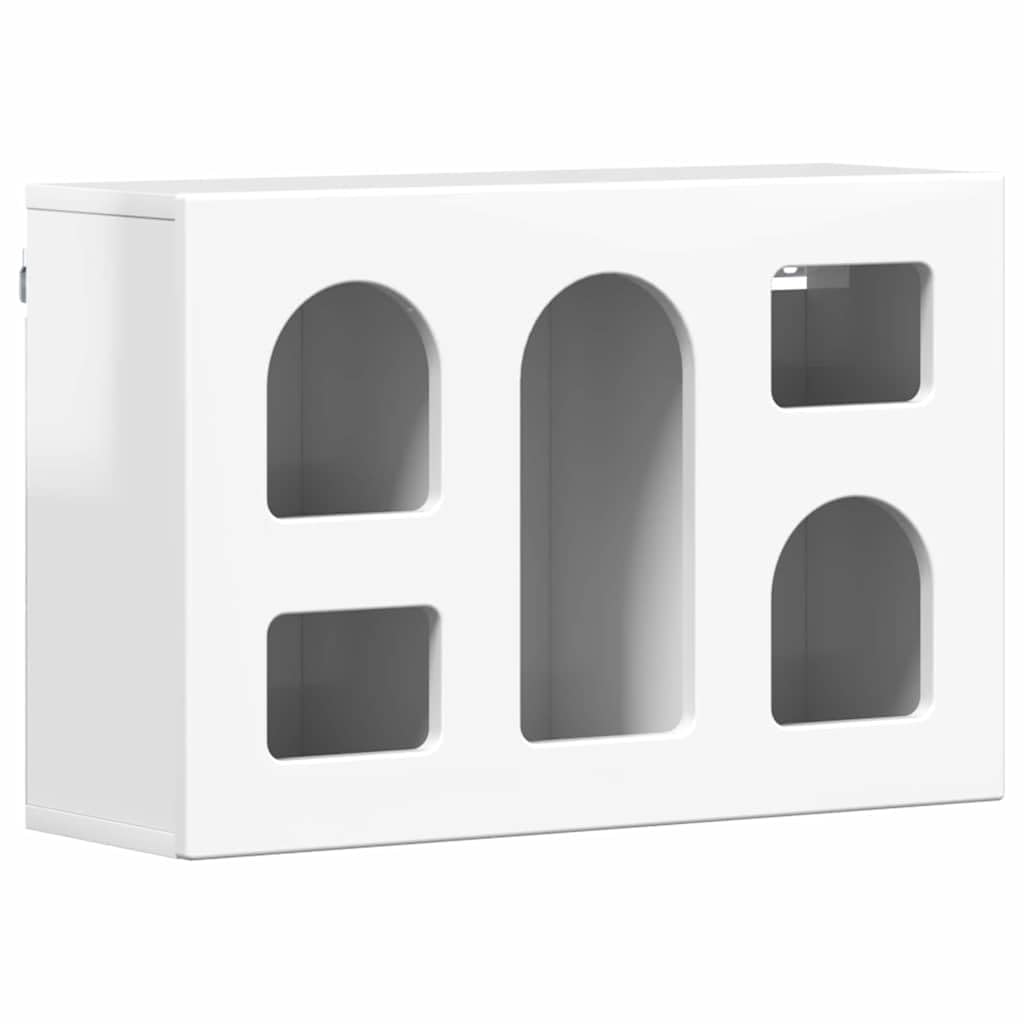 Armadio sospeso moderno, bianco, 60 x 20 x 40 cm, in legno, scaffale da parete per bagno, cucina e corridoio, salvaspazio, design robusto e facile da pulire