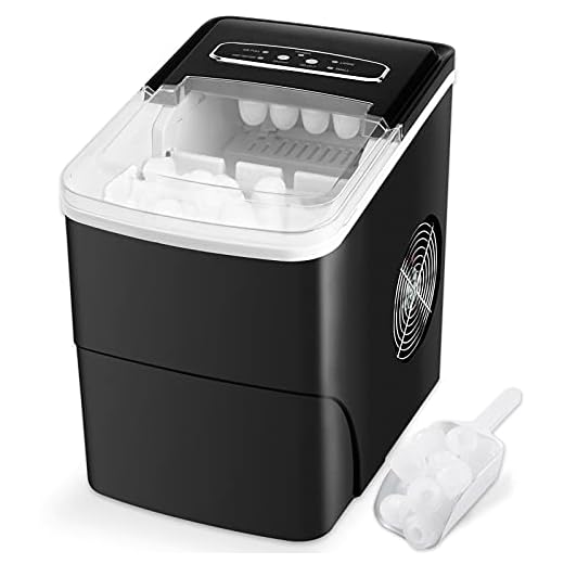 Ice Maker Portable Ice Maker Countertop Ice Maker Machine for Home/Office/Camping/Mini/Small/Table Top/Tabletop/Electric with Spoon, 26.5 lbs in 24h