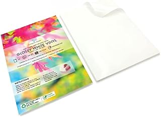 Evergreen Goods 10 Sheets A4 Glossy White Sticker Vinyl Labels | Waterproof Inkjet Printable | Premium Quality Sticky Back Self Adhesive PVC | Suiteble for Cricut, Silhouette and Other Cutters