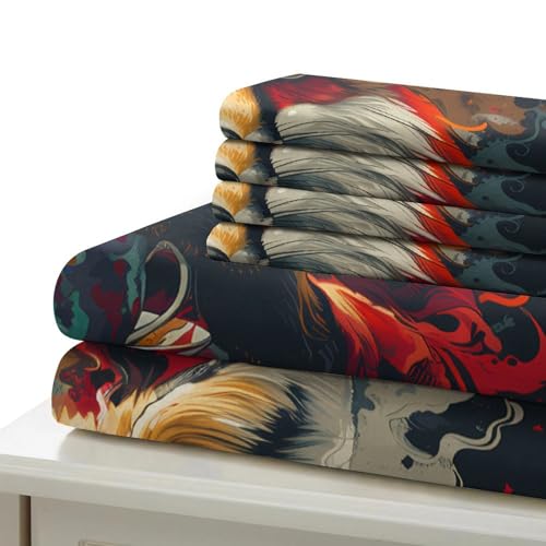 Parure de lit 140x200 renard thé housse de couette microfibre - 7
