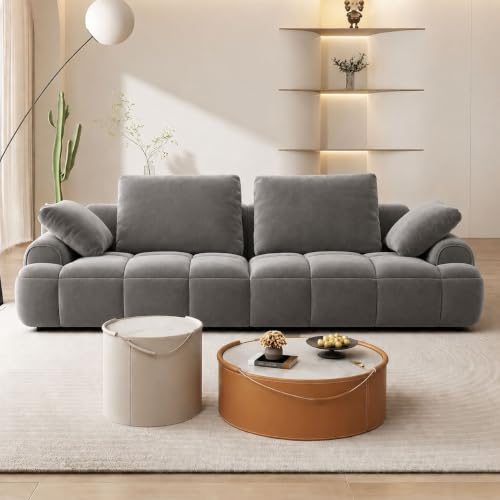 Image of LEGACY OF COMFORT Irmak 85.83'' Upholstered 3 Seater Sofa Three Seater Sofa for Living Room Hotels & Offices (Grey)