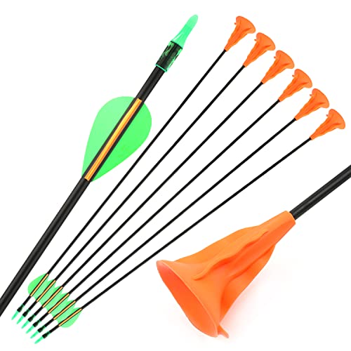 SHARROW アーチェリー矢 74cm子供用吸盤の矢 ガラス繊維矢 ゴム製吸盤 完成矢 アーチェリー練習矢 グラスファイバー矢 弓道具 12・24セット (12本)