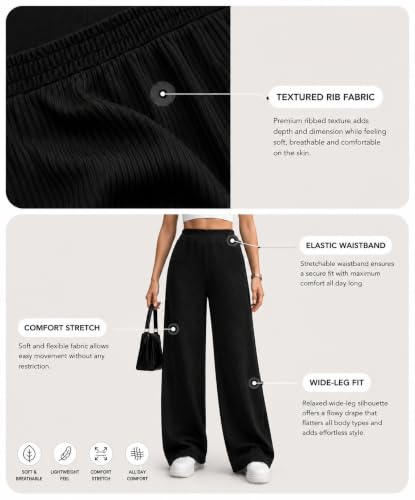 Image of Prenuem Women's High Waist Flared Korean Trousers, Trendy Casual Wear for Daily & Travel Use (Available in Plus Size)