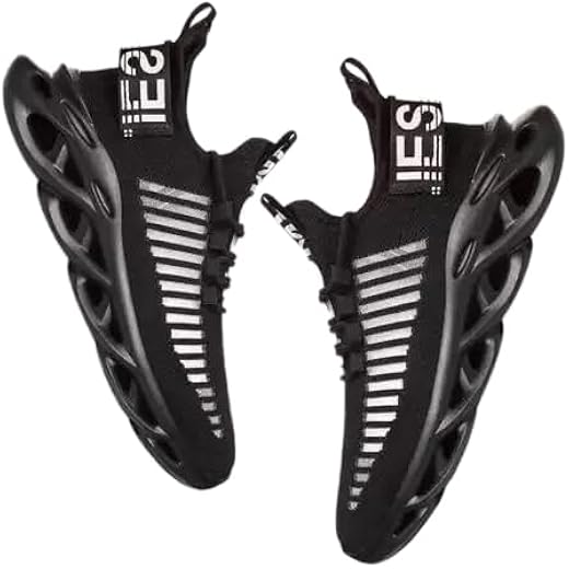 Printed Black Textured Sneakers