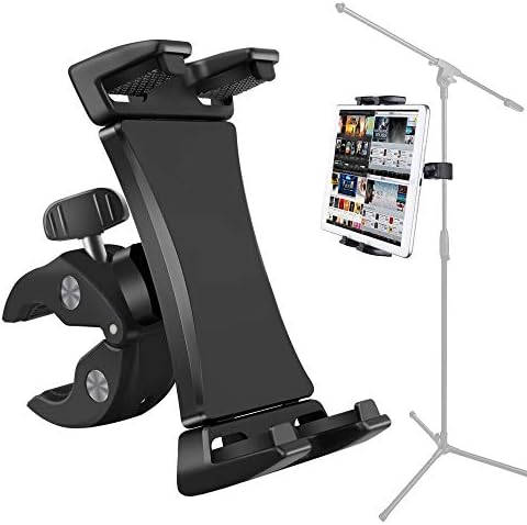 Atoptek Microphone Music Stand Tablet Smartphone Holder Mount Heavy Duty 360 Degree Swivel Clamp for 3.5 to 13.5in Phone Tablets,iPad Pro 12.9 11 10.5 Air Mini,Surface Galaxy Tab,iPhone Galaxy