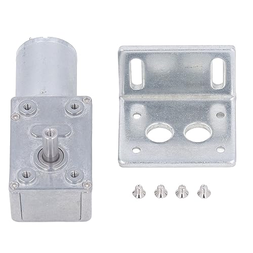 Motor de engranajes de 24 V CC de 12 mm de eje único, motor de engranajes reversible con base, motor de reducción de velocidad de CC autoblocante para máquinas, torsión de salida (10RPM)